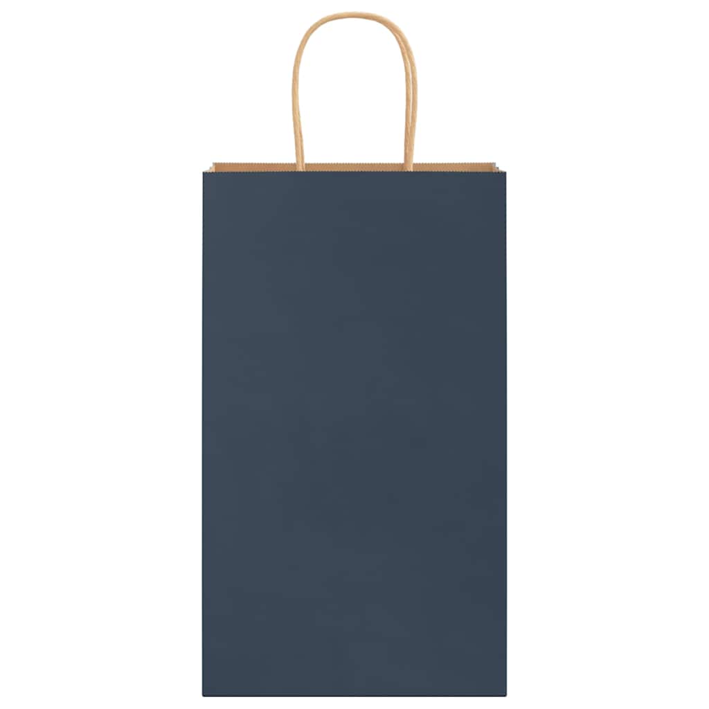 VidaXL sacs en papier 250 pcs avec poignées 21x11x36 cm bleu