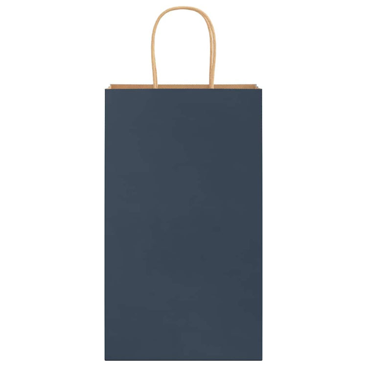 VidaXL sacs en papier 250 pcs avec poignées 21x11x36 cm bleu