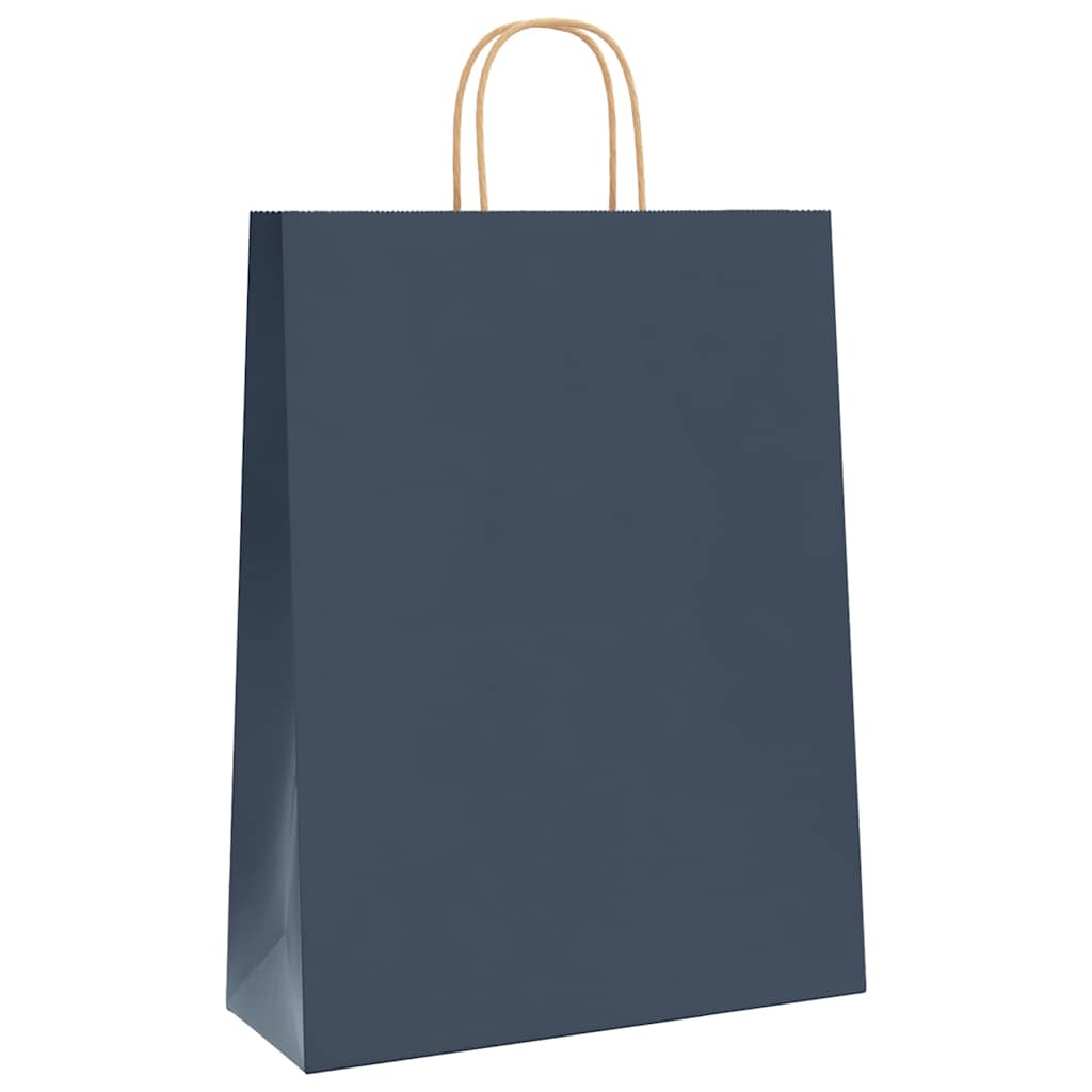 VidaXL sacs en papier 250 pcs avec poignées 32x12x42 cm bleu