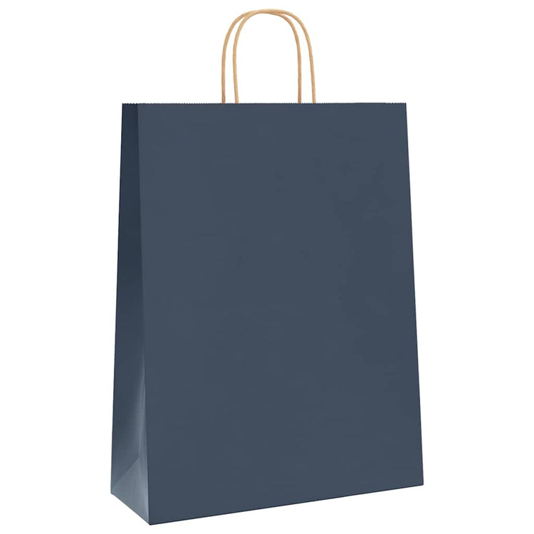 VidaXL sacs en papier 250 pcs avec poignées 32x12x42 cm bleu