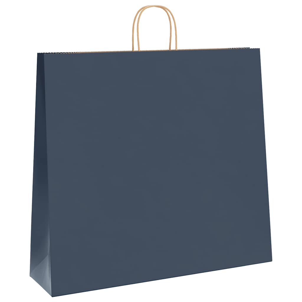 VidaXL sacs en papier 250 pcs avec poignées 54x15x49 cm bleu
