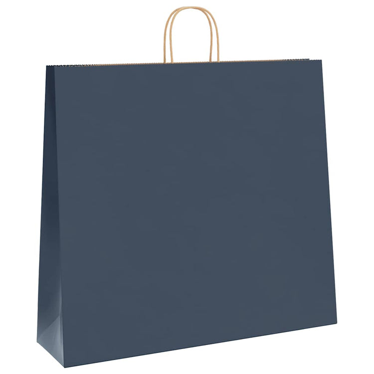 VidaXL sacs en papier 250 pcs avec poignées 54x15x49 cm bleu