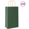VidaXL sacs en papier 50 pcs avec poignées 21x11x36 cm vert