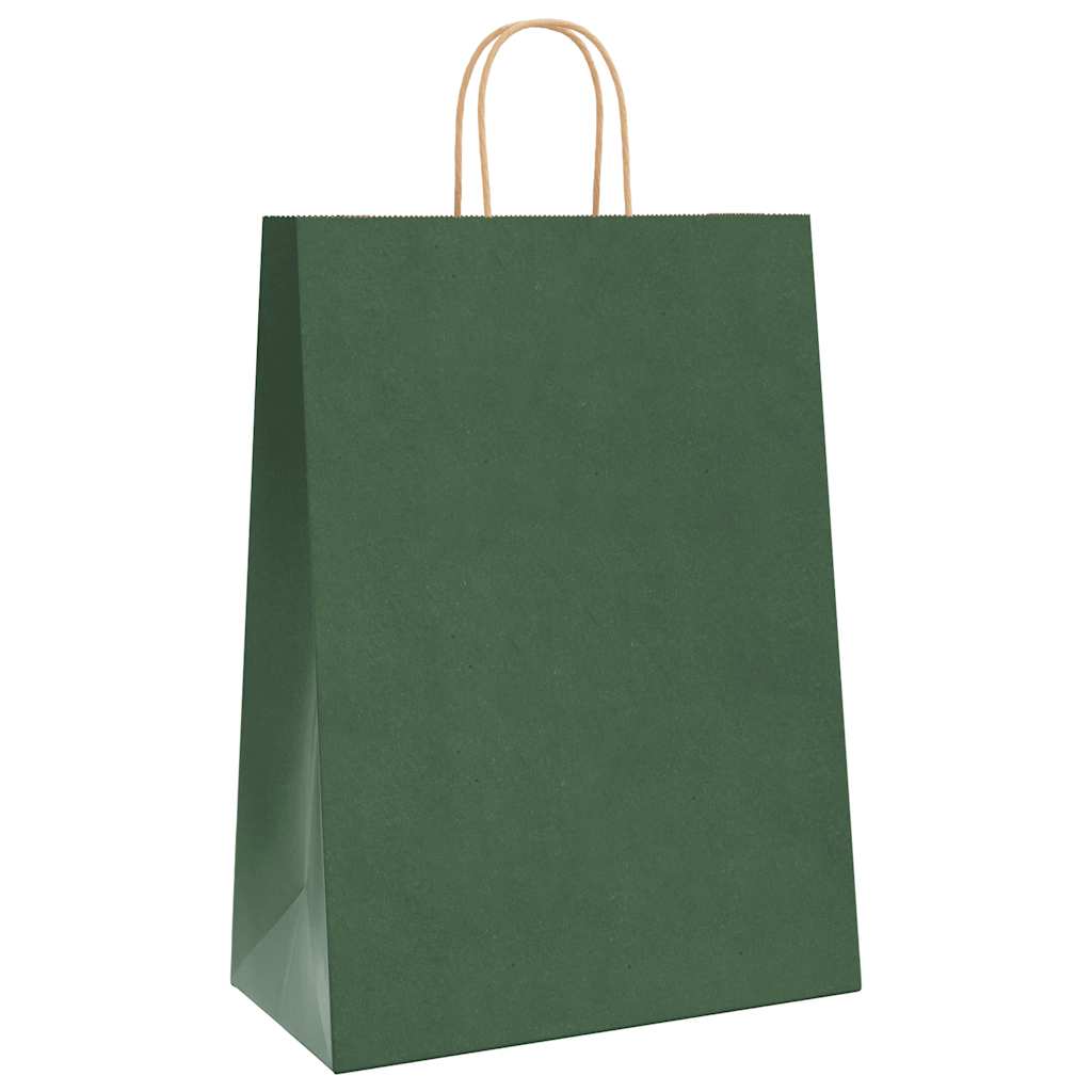 VidaXL sacs en papier 250 pcs avec poignées 32x17x44 cm vert
