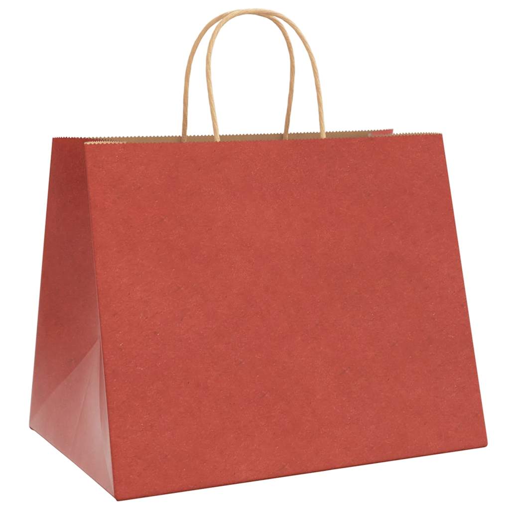VidaXL sacs en papier 250 pcs avec poignées 32x22x24 cm rouge