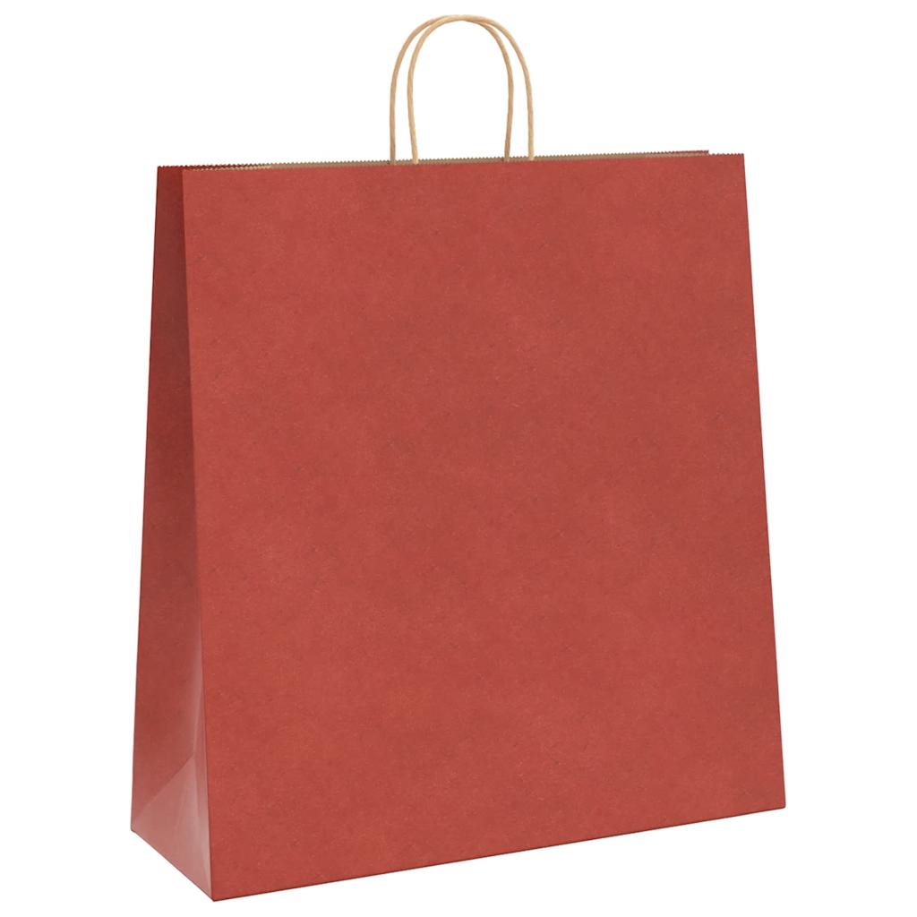 VidaXL sacs en papier 250 pcs avec poignées 45x17x48 cm rouge
