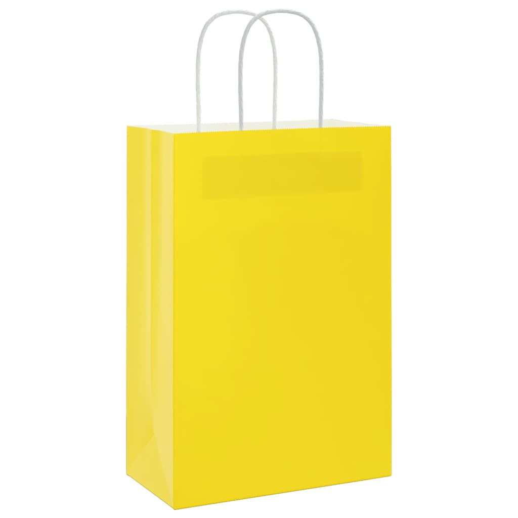 VidaXL sacs en papier 50 pcs avec poignées 21x11x31 cm jaune
