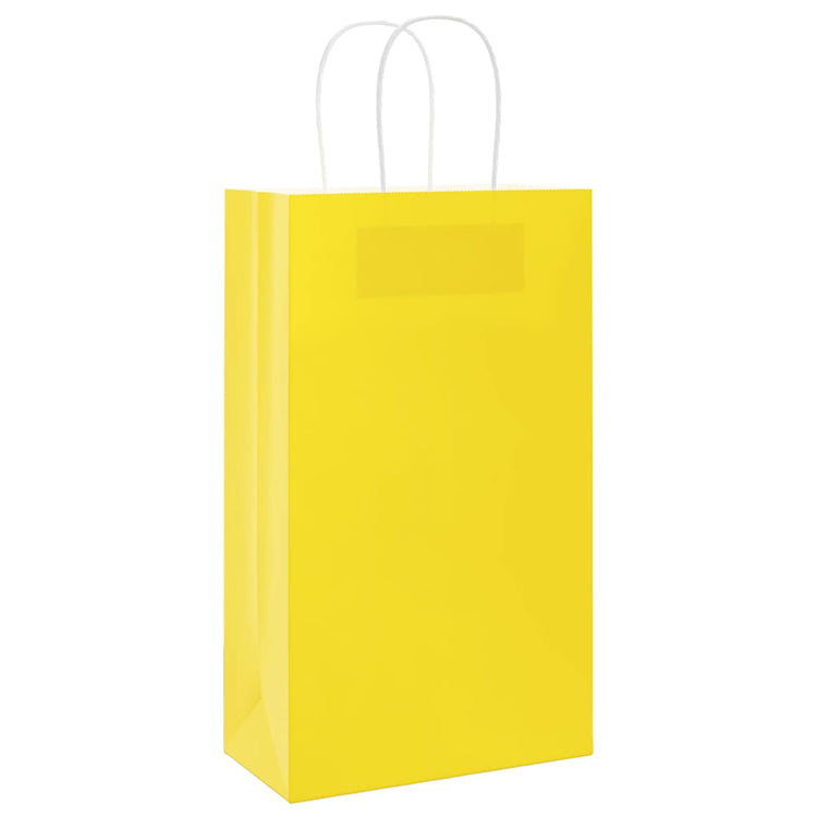 VidaXL sacs en papier 50 pcs avec poignées 21x11x36 cm jaune