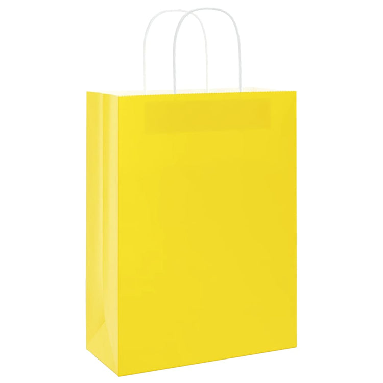 VidaXL sacs en papier 50 pcs avec poignées 26x12x35 cm jaune