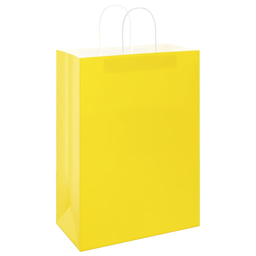 VidaXL sacs en papier 50 pcs avec poignées 32x17x44 cm jaune