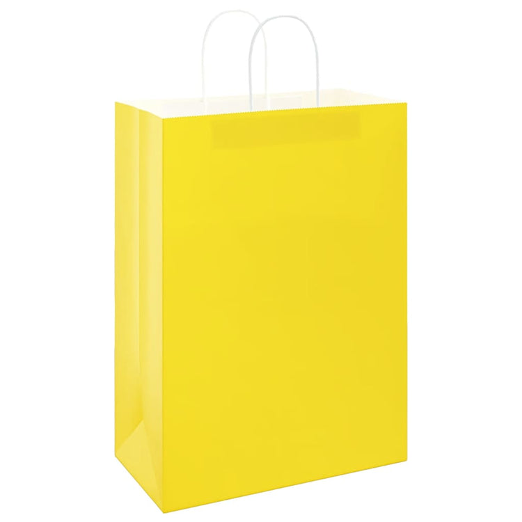 VidaXL sacs en papier 50 pcs avec poignées 32x17x44 cm jaune