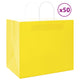 VidaXL sacs en papier 50 pcs avec poignées 32x22x28 cm jaune