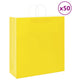 Vidaxxl sacs en papier 50 pcs avec poignées 45x17x48 cm jaune