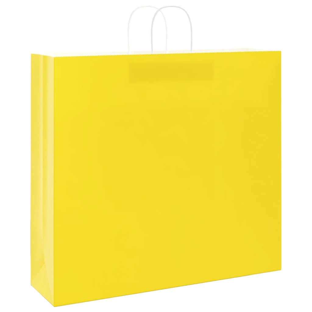 VidaXL sacs en papier 50 pcs avec poignées 54x15x49 cm jaune