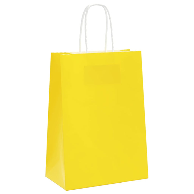 VidaXL sacs en papier 250 pcs avec poignées 15x8x21 cm jaune