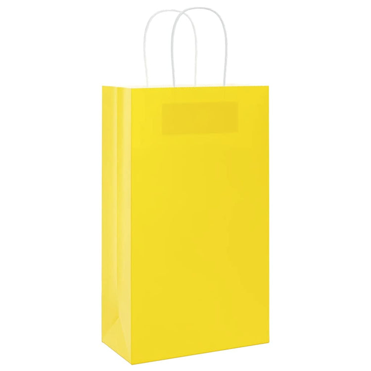 VidaXL sacs en papier 250 pcs avec poignées 21x11x36 cm jaune