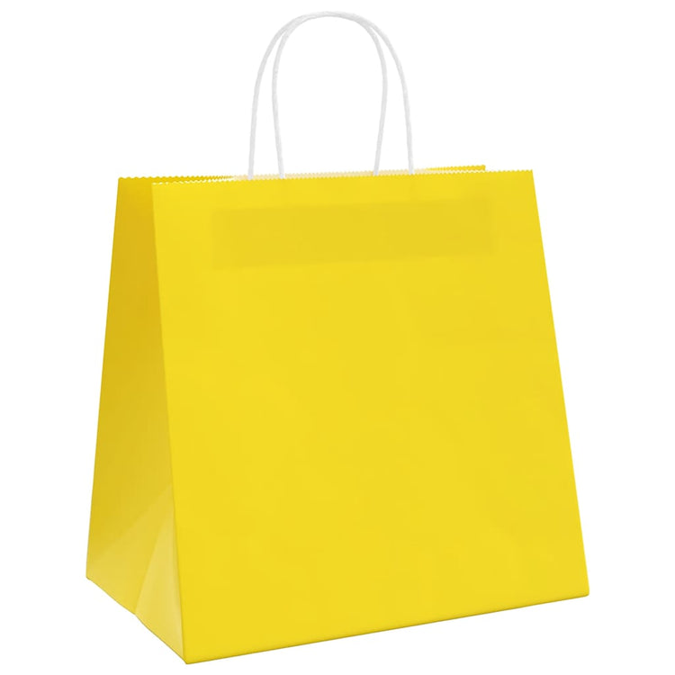 VidaXL sacs en papier 250 pcs avec poignées 26x17x25 cm jaune