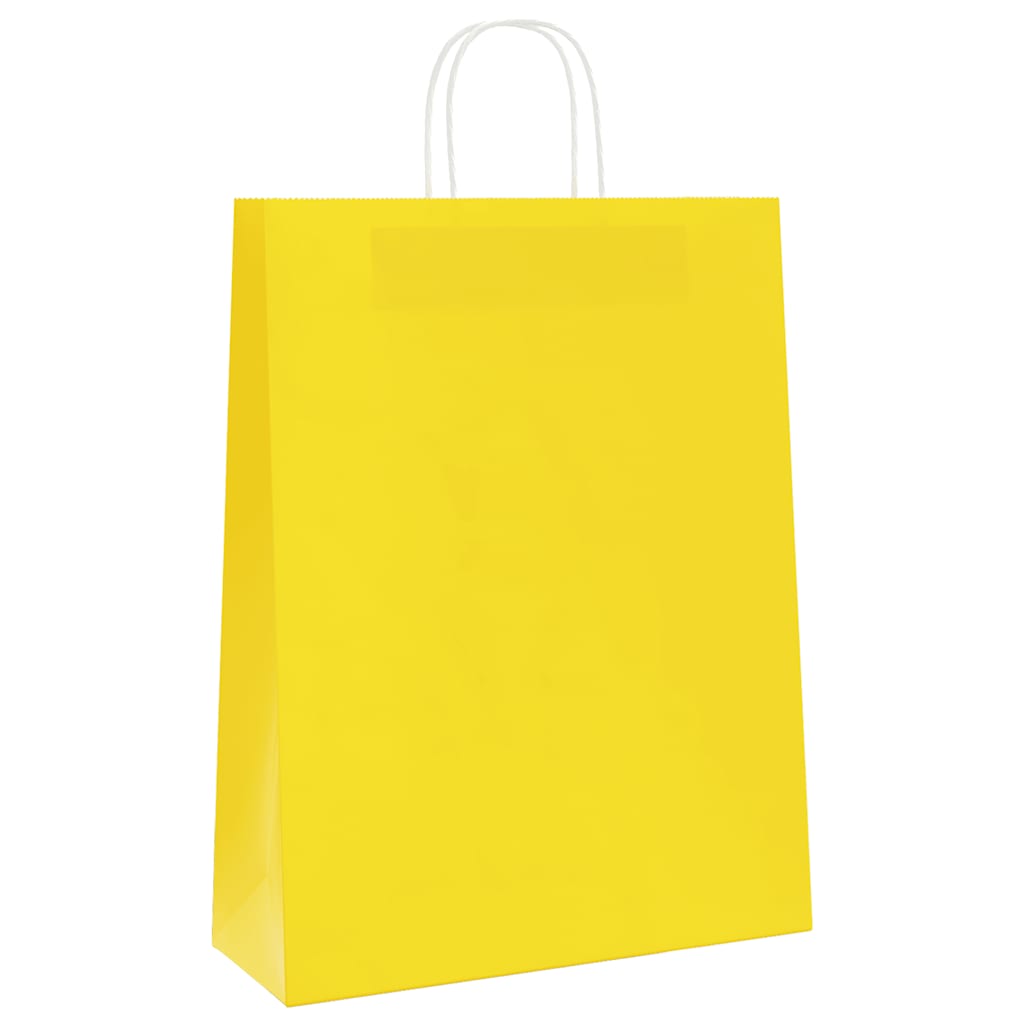 VidaXL sacs en papier 250 pcs avec poignées 32x12x42 cm jaune