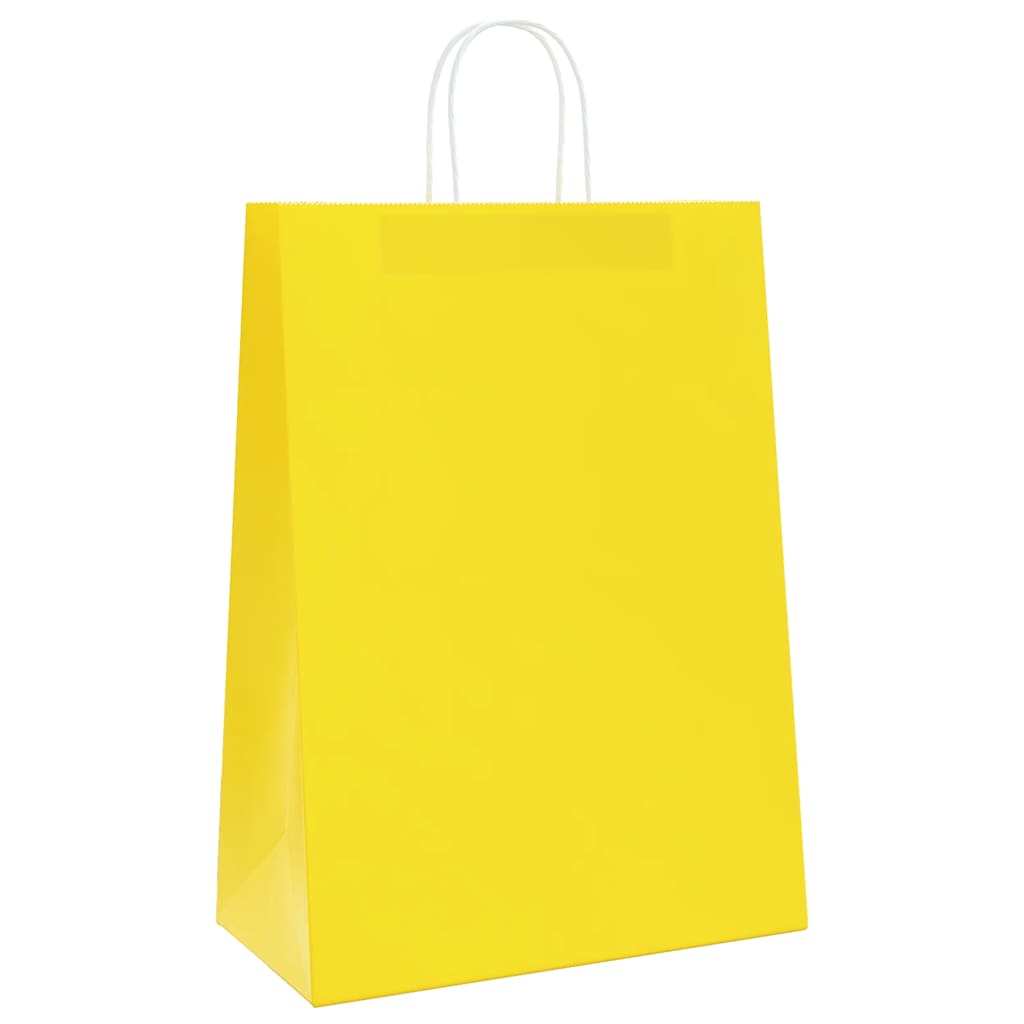 VidaXL sacs en papier 250 pcs avec poignées 32x17x44 cm jaune