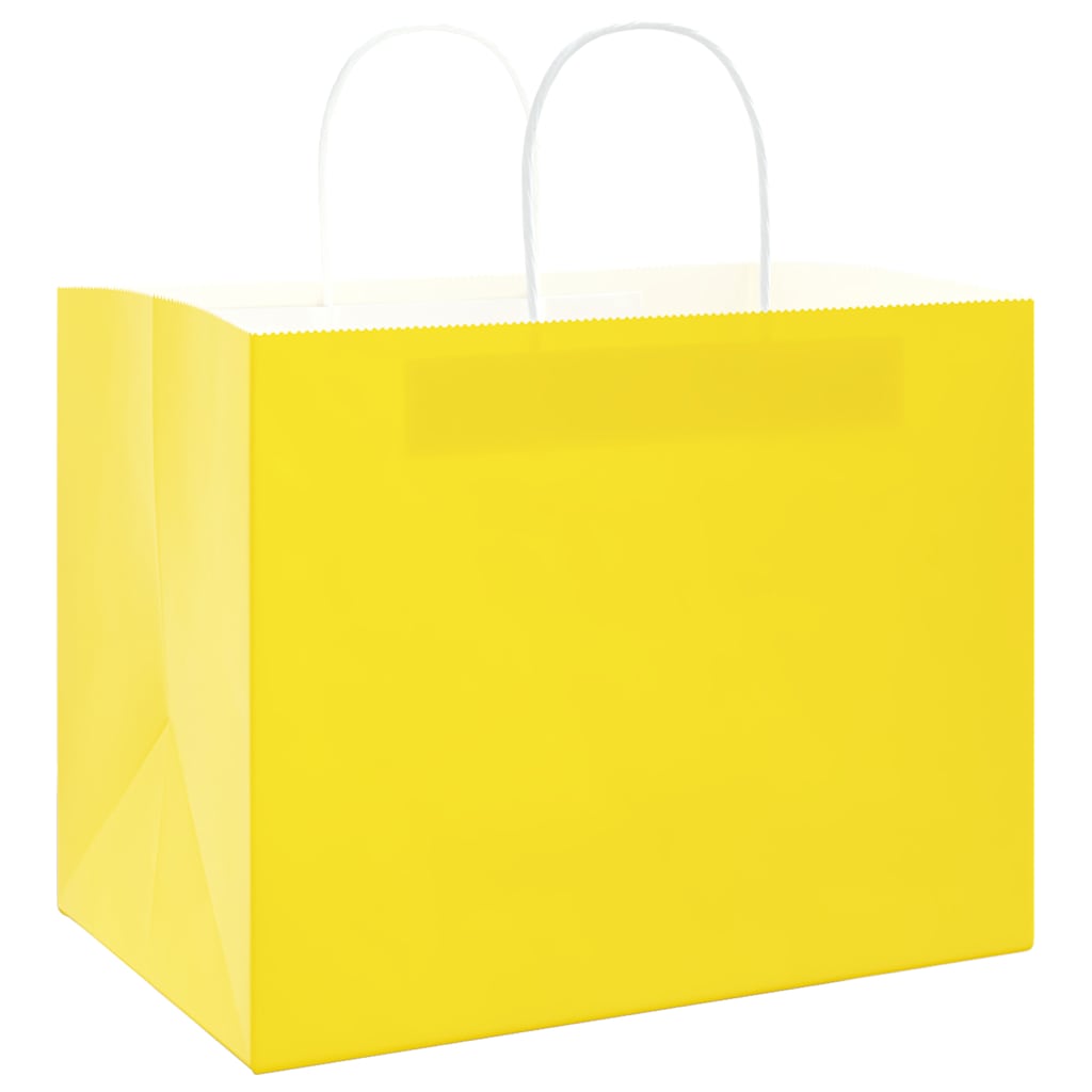 VidaXL sacs en papier 250 pcs avec poignées 32x22x24 cm jaune