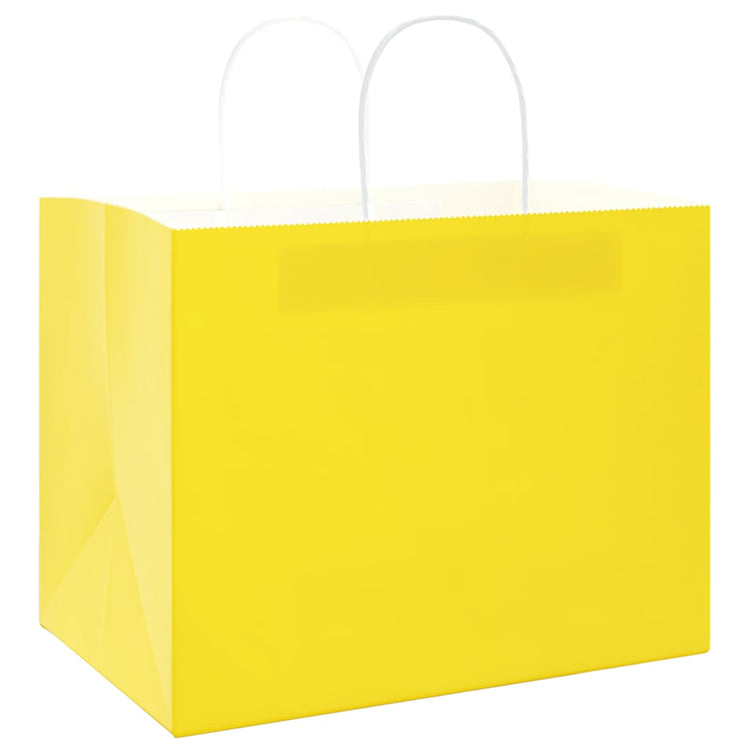 VidaXL sacs en papier 250 pcs avec poignées 32x22x24 cm jaune