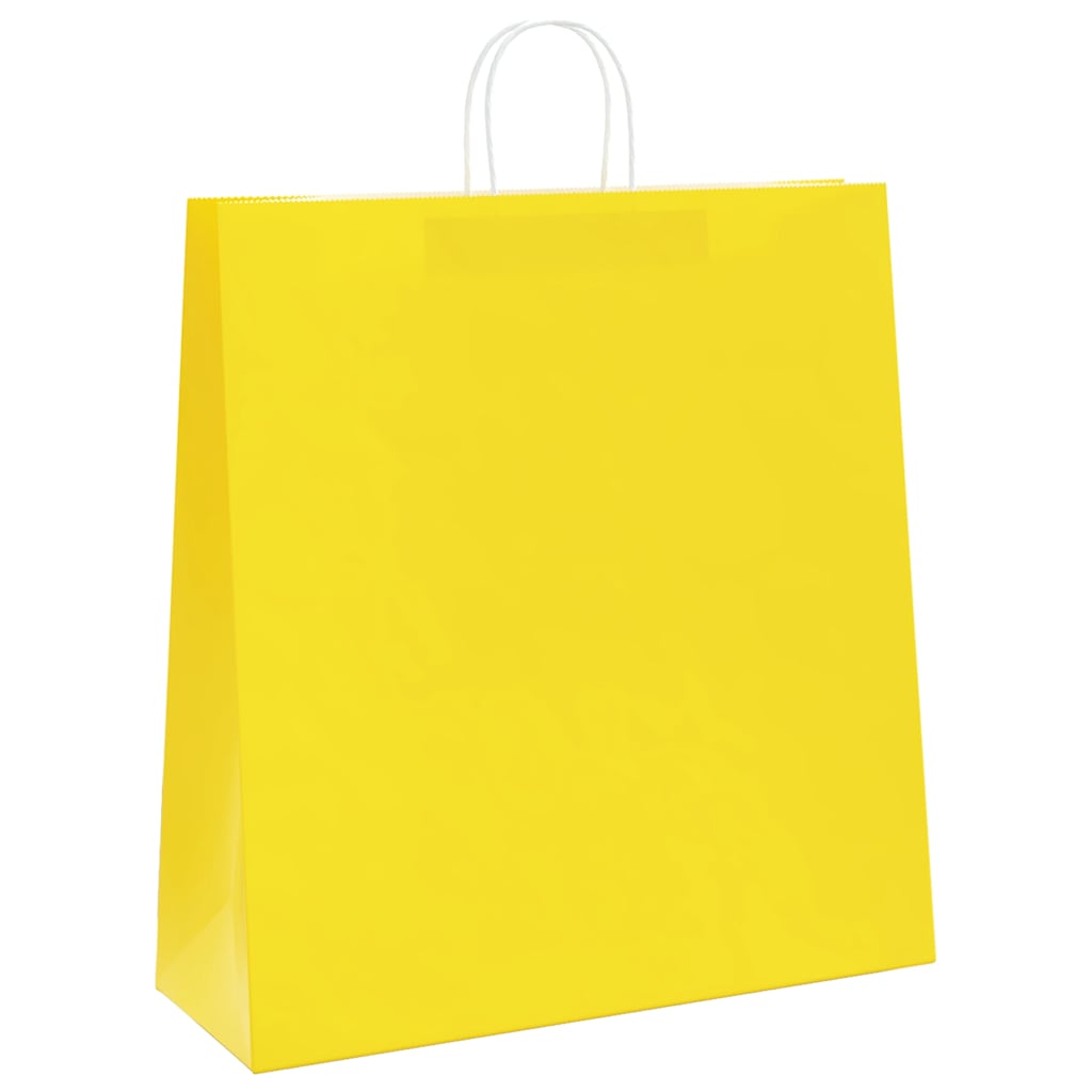VidaXL sacs en papier 250 pcs avec poignées 45x17x48 cm jaune