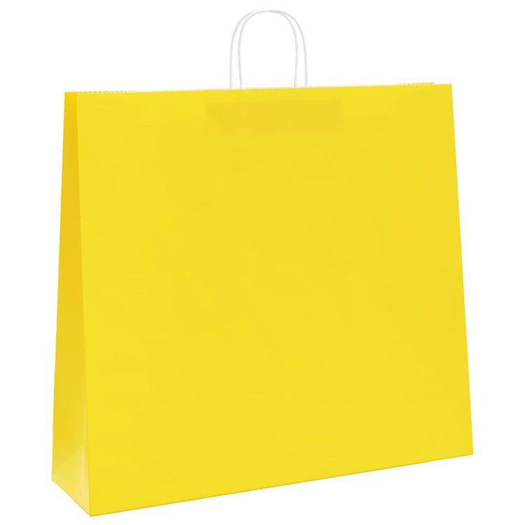 VidaXL sacs en papier 250 pcs avec poignées 54x15x49 cm jaune