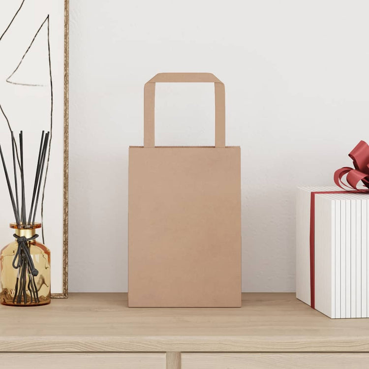 VidaXL sacs en papier 50 pcs avec poignées 15x8x21 cm marron
