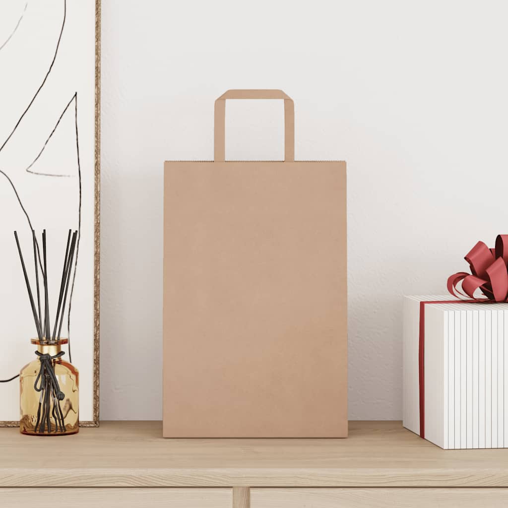 VidaXL sacs en papier 50 pcs avec poignées 21x11x31 cm marron
