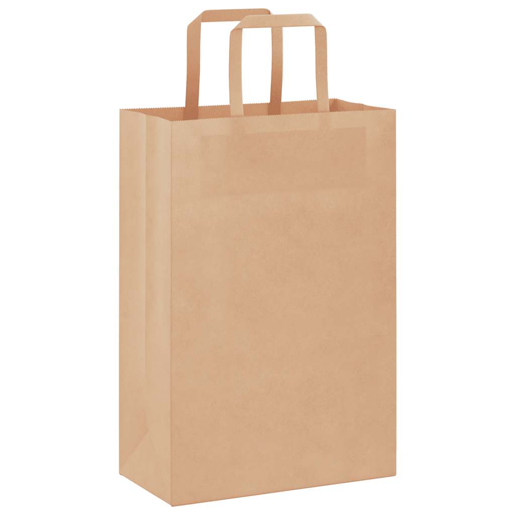VidaXL sacs en papier 50 pcs avec poignées 21x11x31 cm marron