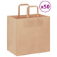 VidaXL sacs en papier 50 pcs avec poignées 26x17x25 cm marron