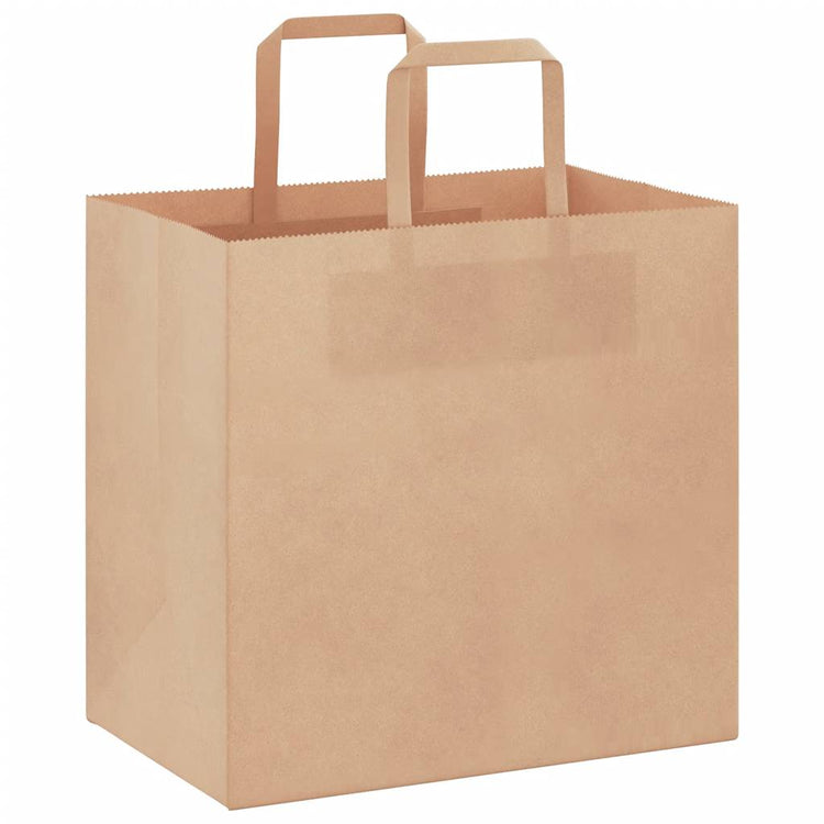 VidaXL sacs en papier 50 pcs avec poignées 26x17x25 cm marron