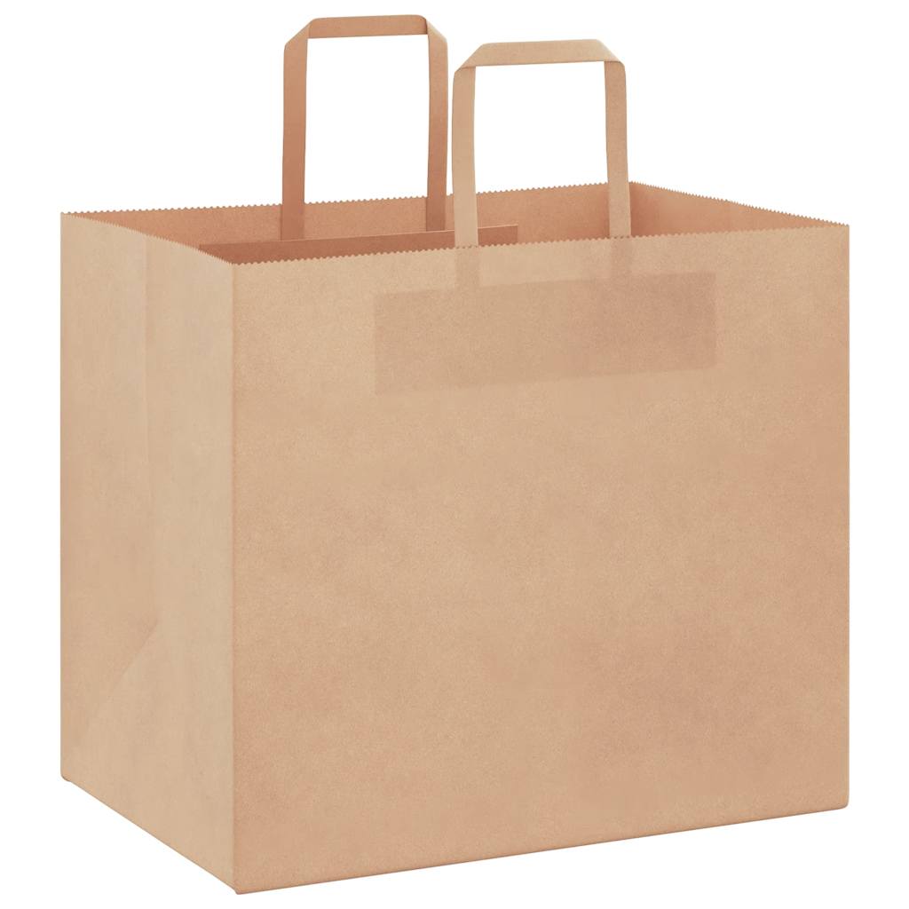 VidaXL sacs en papier 50 pcs avec poignées 32x22x28 cm marron