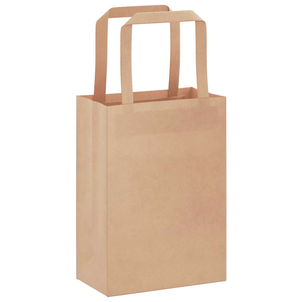VidaXL sacs en papier 250 pcs avec poignées 15x8x21 cm marron