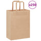 VidaXL sacs en papier 250 pcs avec poignées 21x11x28 cm marron
