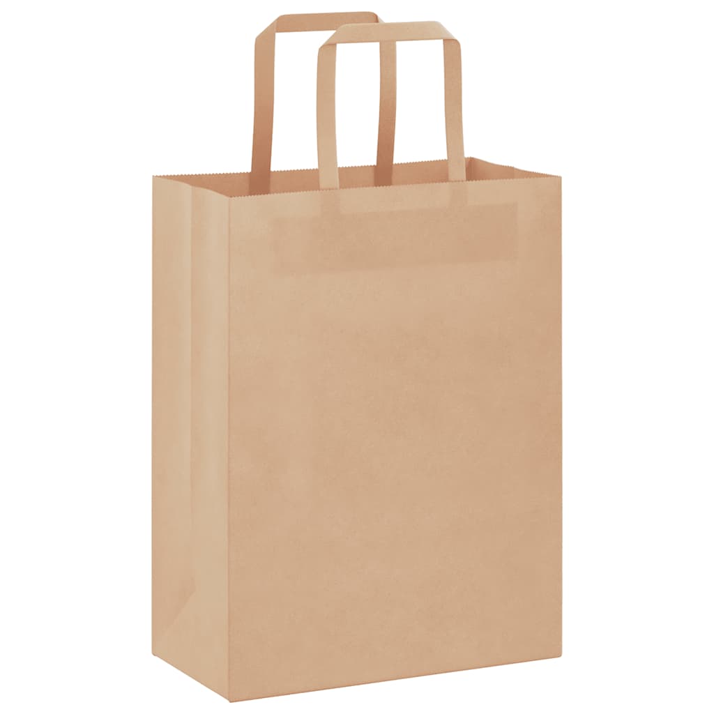 VidaXL sacs en papier 250 pcs avec poignées 21x11x28 cm marron