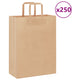 VidaXL sacs en papier 250 pcs avec poignées 26x12x35 cm marron