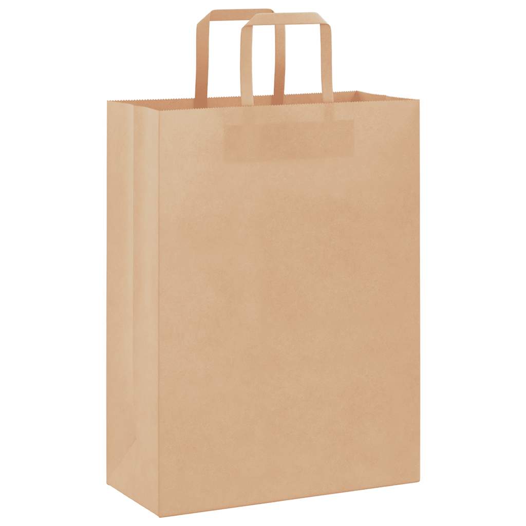 VidaXL sacs en papier 250 pcs avec poignées 26x12x35 cm marron