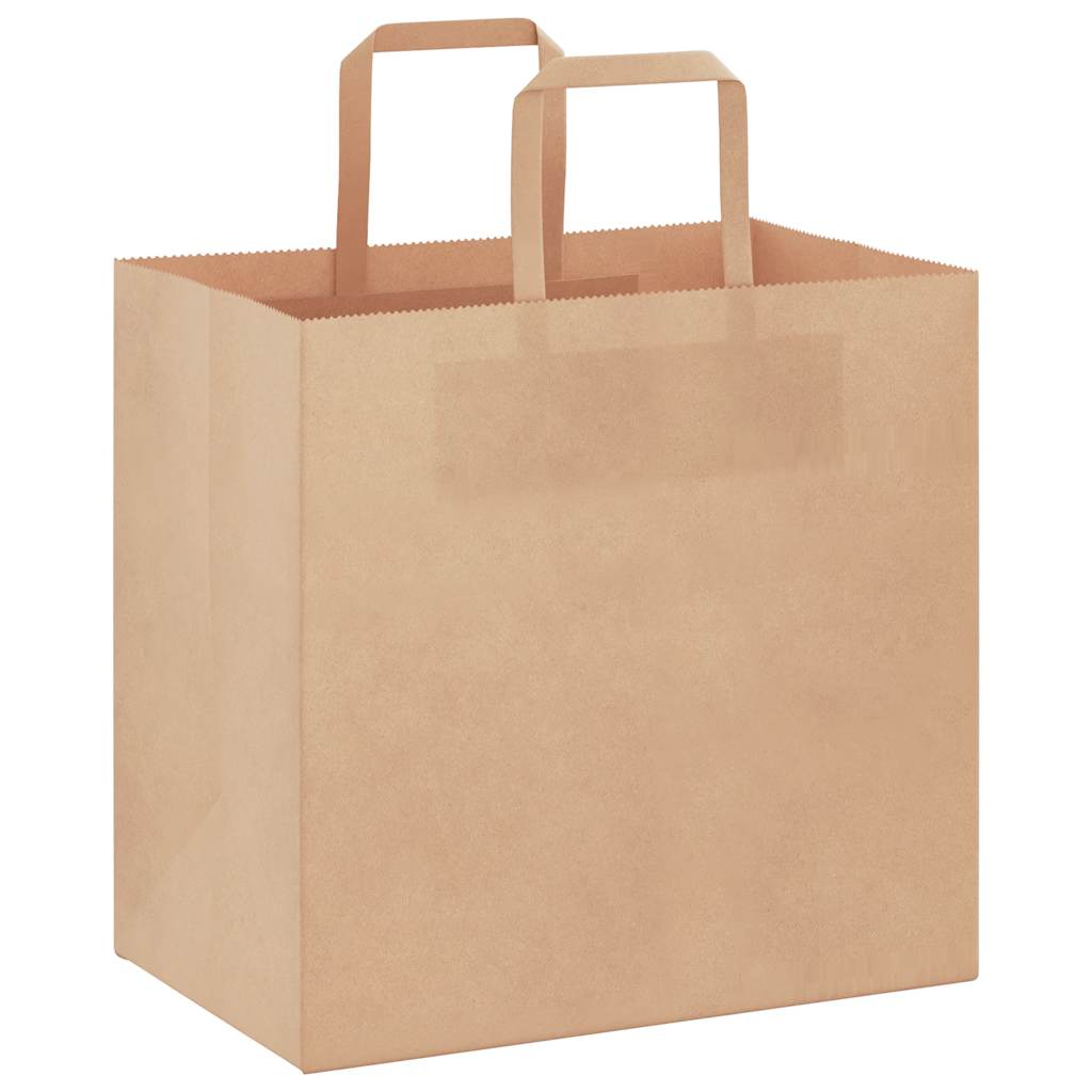 VidaXL sacs en papier 250 pcs avec poignées 26x17x25 cm marron