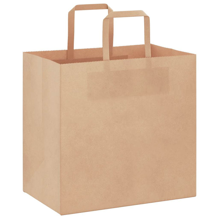 VidaXL sacs en papier 250 pcs avec poignées 26x17x25 cm marron