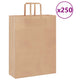 VidaXL sacs en papier 250 pcs avec poignées 32x12x42 cm marron