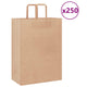 Vidaxxl sacs en papier 250 pcs avec poignées 32x17x44 cm marron