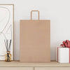 Vidaxxl sacs en papier 250 pcs avec poignées 32x17x44 cm marron