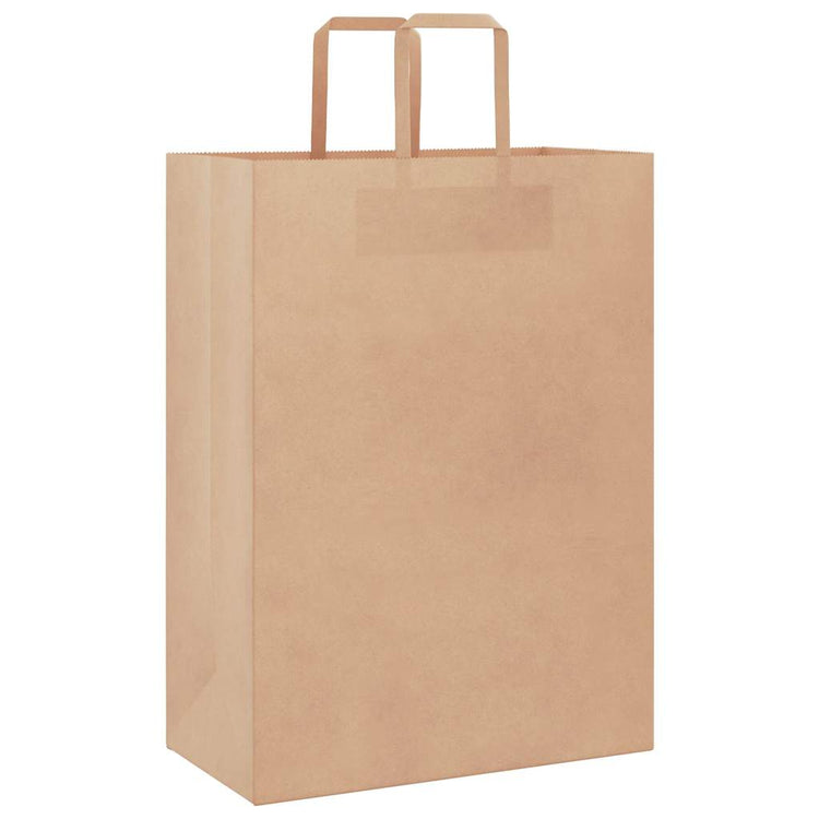 Vidaxxl sacs en papier 250 pcs avec poignées 32x17x44 cm marron