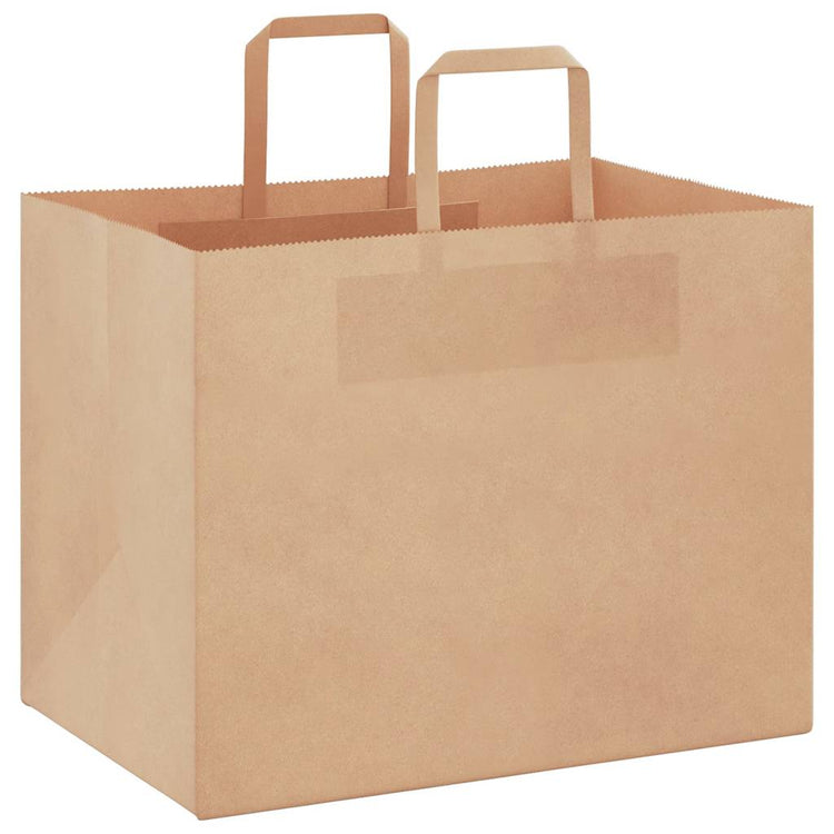 VidaXL sacs en papier 250 pcs avec poignées 32x22x24 cm marron