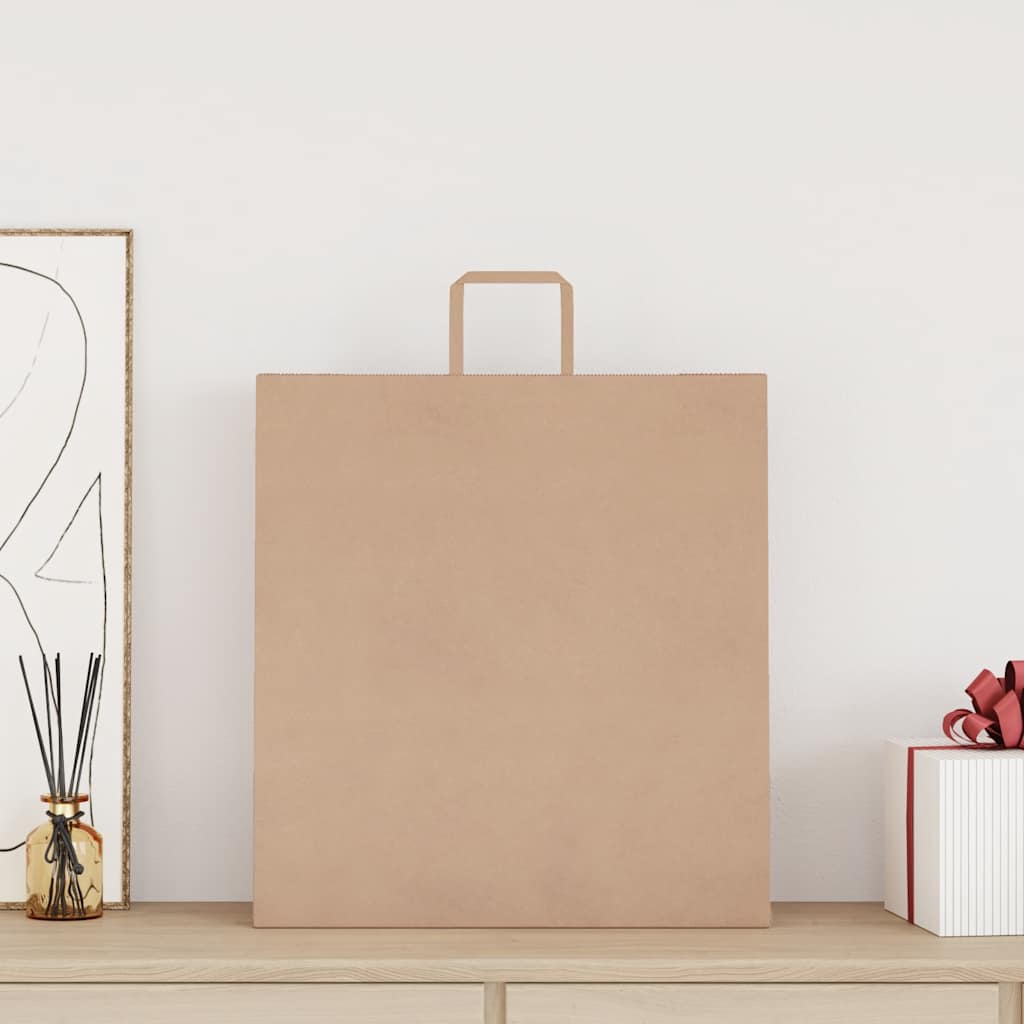 VidaXL sacs en papier 250 pcs avec poignées 45x17x48 cm marron