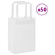 Vidaxxl sacs en papier 50 pcs avec poignées 15x8x21 cm blanc