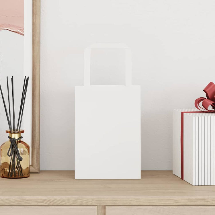 Vidaxxl sacs en papier 50 pcs avec poignées 15x8x21 cm blanc