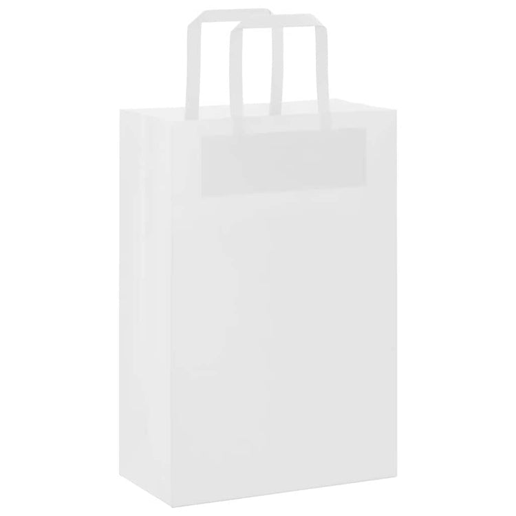 VidaXL sacs en papier 50 pcs avec poignées 21x11x31 cm blanc