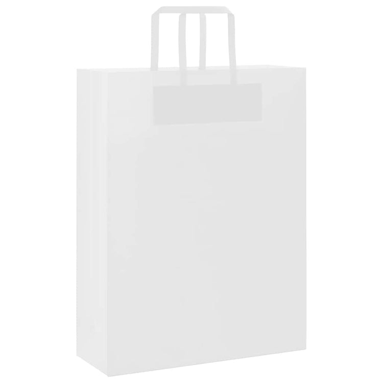 VidaXL sacs en papier 50 pcs avec poignées 32x12x42 cm blanc
